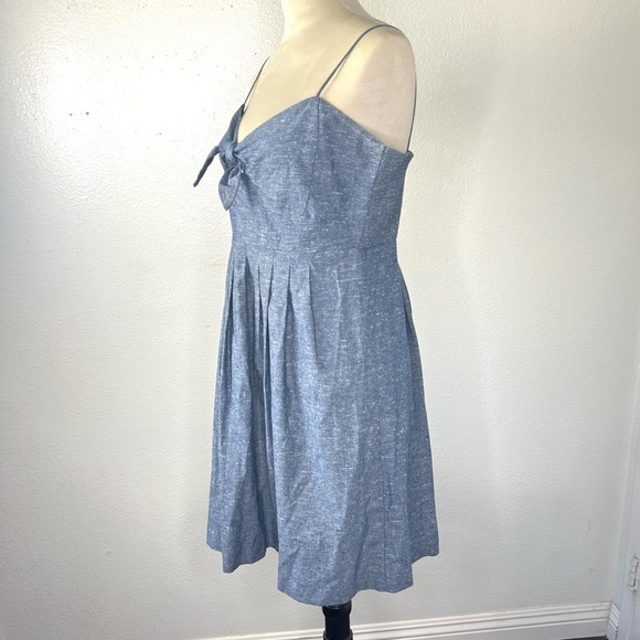 MADEWELL Chambray Tie Front Babydoll Mini Dress Blue Size 6 - Picture 6 of 14